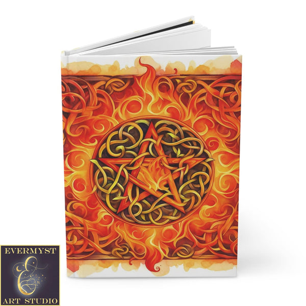 Journal Hardcover Note Book Element Of Fire Pentacle Wicca Pagan Witch Ruled Blank Writing Elements