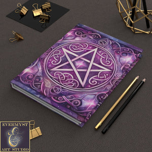 Journal Hardcover Note Book Element Of Spirit Pentacle Wicca Pagan Witch Ruled Blank Writing