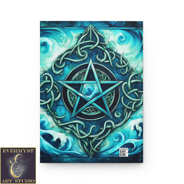 Journal Hardcover Note Book Element Of Water Pentacle Wicca Pagan Witch Ruled Blank Writing