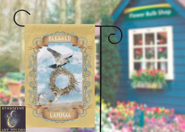 Lammas Lughnasadh Garden Flag - Vintage Wicca Pagan Altar Decor