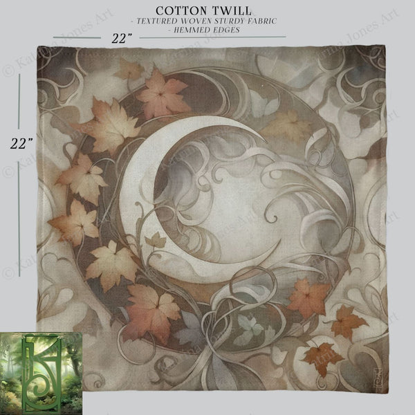 a drawing of a crescent with leaves on it