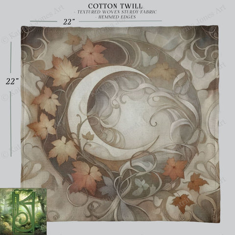 a drawing of a crescent with leaves on it