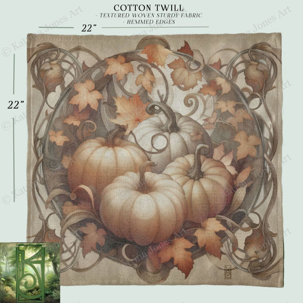 a drawing of a pumpkin and leaves on a piece of paper
