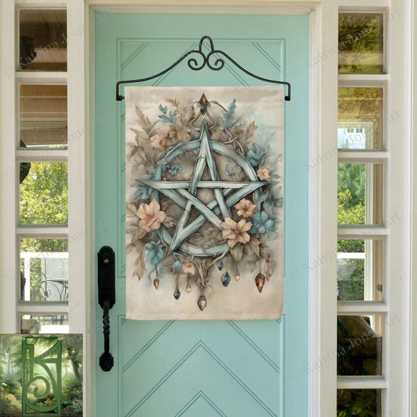 a blue door with a star of david on it