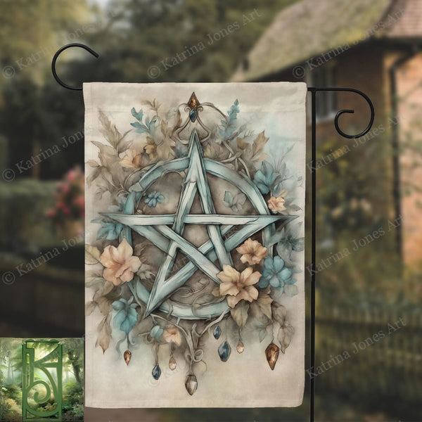 a picture of a pentagramil with flowers on it