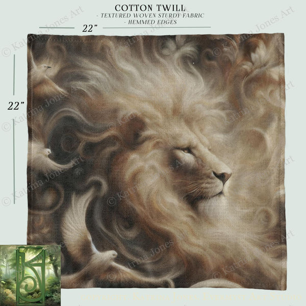 Lion Altar Cloth or Tarot Mat - Animal Wildlife Altar Tarot Witch Decor