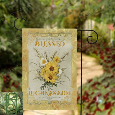 Lammas Lughnasadh Garden Flag - Vintage Wicca Decor