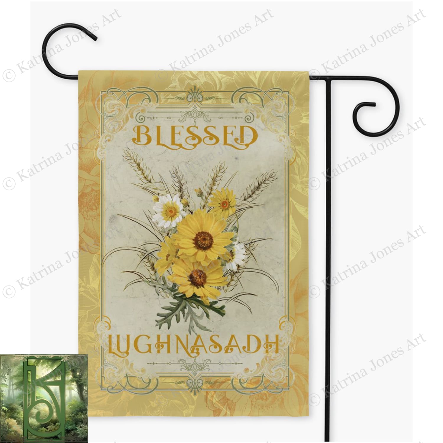 Lammas Lughnasadh Garden Flag - Vintage Wicca Decor Single / 12X18 Inch