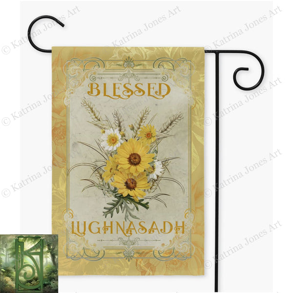 Lammas Lughnasadh Garden Flag - Vintage Wicca Decor Single / 12X18 Inch