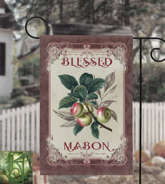 Mabon Apples Garden Flag - Pagan Wicca Fall Decoration