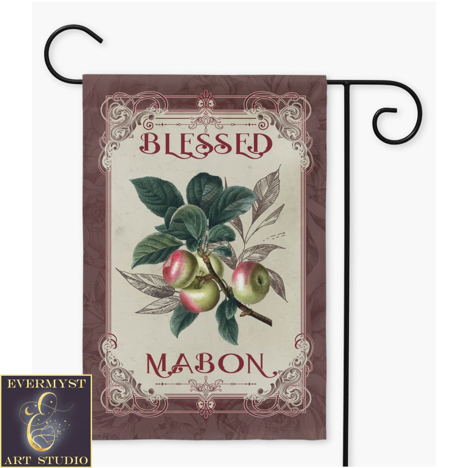 Mabon Apples Garden Flag - Pagan Wicca Fall Decoration Double / 12X18 Inch