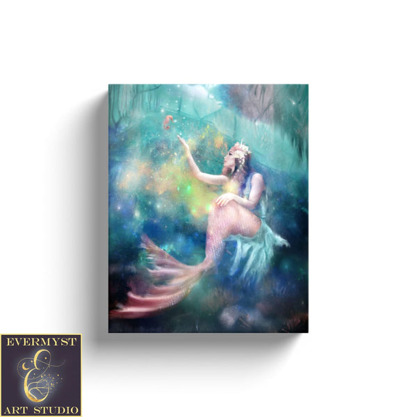 Mermaid Art Print Decor Canvas Wall Gift 8 X 10 Canvas