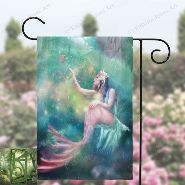 Mermaid And Friend Garden Flag