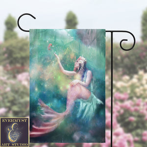 Mermaid And Friend Garden Flag