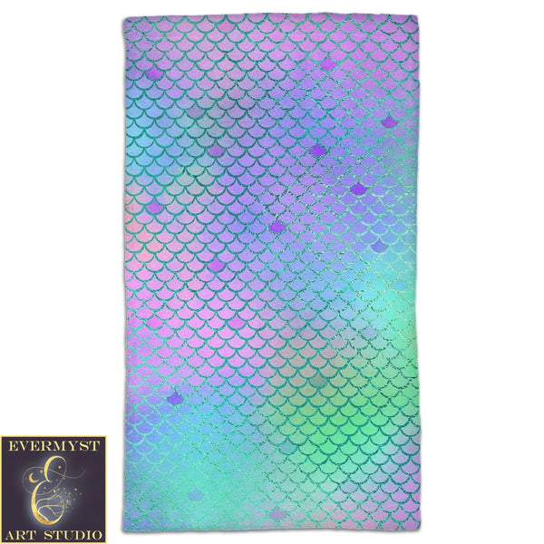 Mermaid Bathroom Decor Shower Curtain Bath Towel Set Lover Gift Home