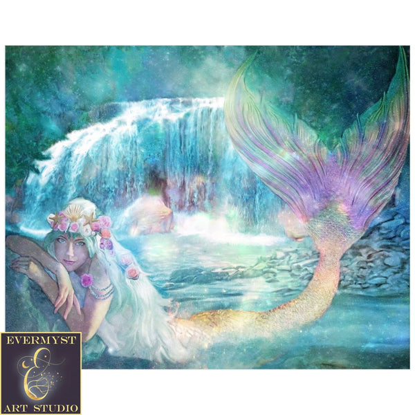 Mermaid Art Print Decor Canvas Wall Gift