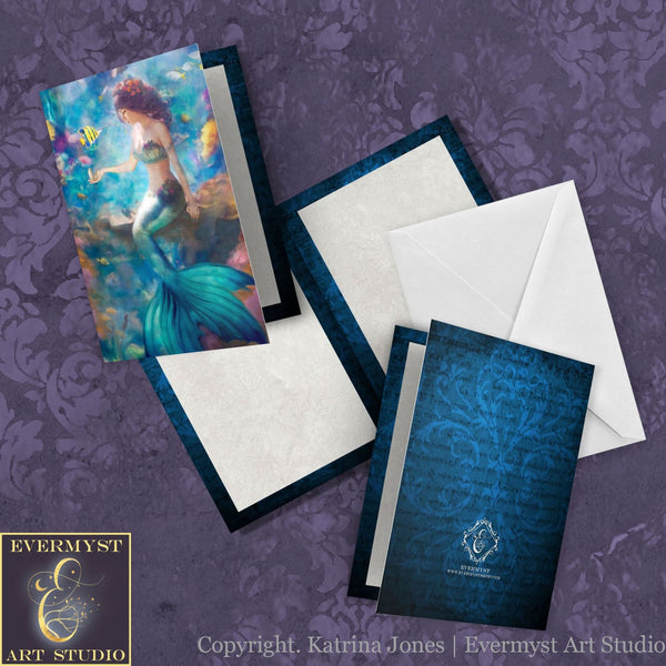 Mermaid Fantasy Mythic Greeting Card Stationary Set Notecards