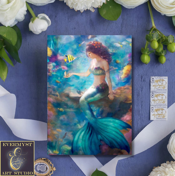 Mermaid Fantasy Mythic Greeting Card Stationary Set Notecards