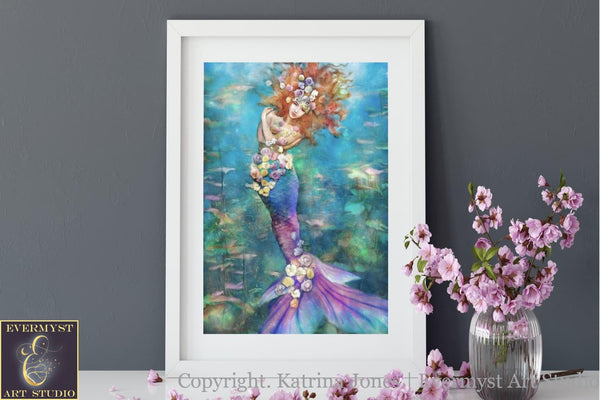 Mermaid Art Decor Wall Print Painting