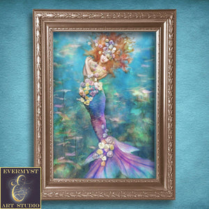 Mermaid Art Decor Wall Print Painting