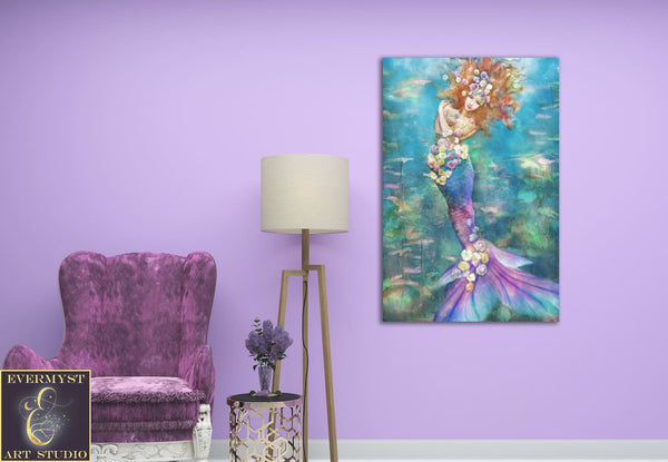 Mermaid Art Decor Wall Print Painting