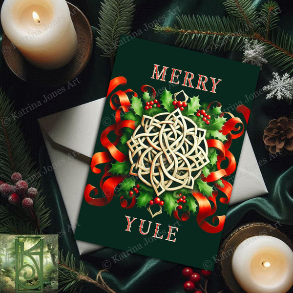 Merry Yule Greeting Cards Card