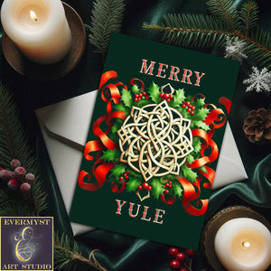 Merry Yule Greeting Cards Card