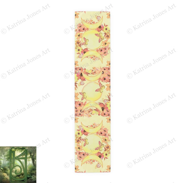 Triple Moon Summer Table Runner - Altar Cloth Tarot Reading Mat Witch Pagan Wicca Decor