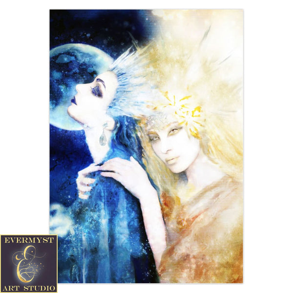 Moon And Star Goddess Greeting Card Fantasy Mythic Celestial Notecard 10 Cards