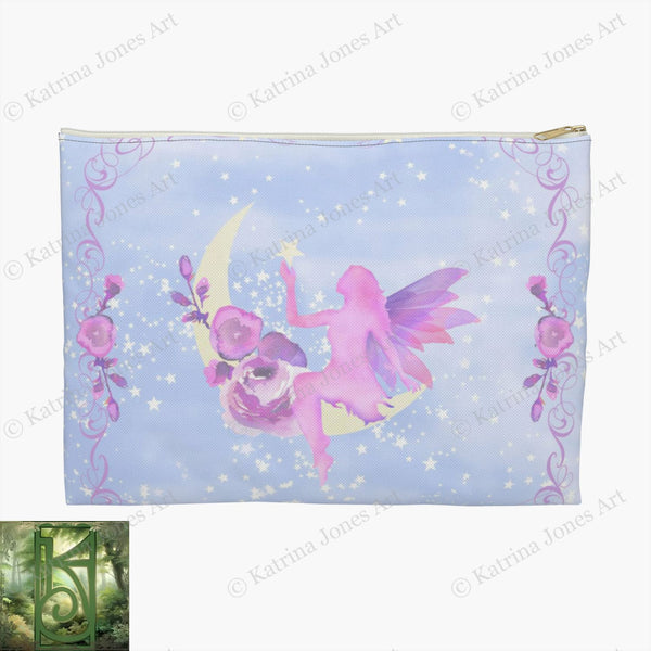 Moon Fairy Accessory Zippered Pouch Purse Tarot Oracle Deck Makeup Zip Cosmetic Bag Gift Faerie