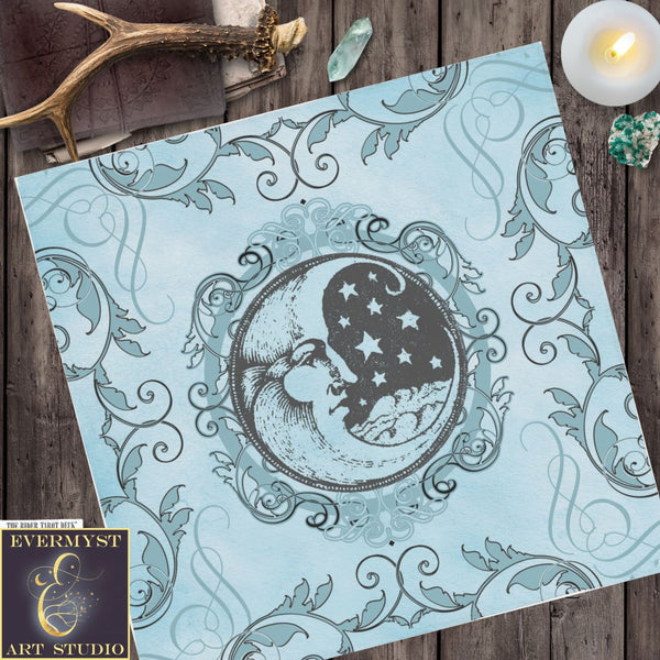 Moon Magic Altar Cloth - Vintage Celestial Tarot For Rituals Square