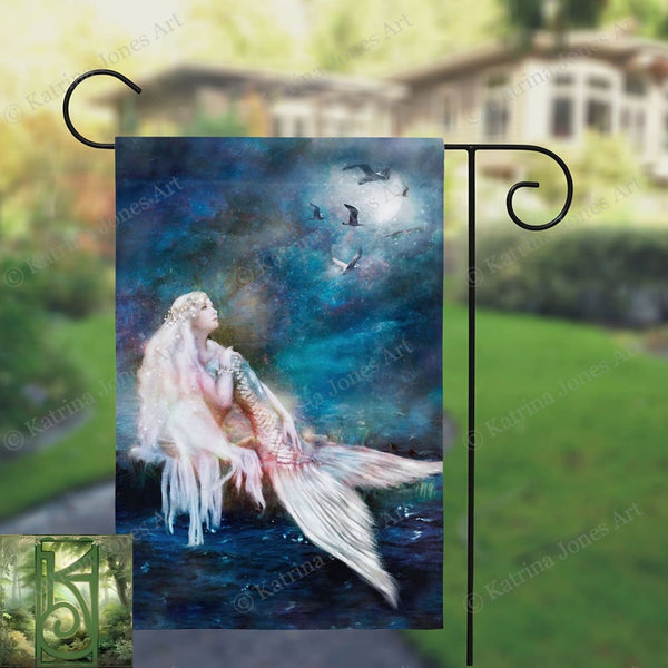 Moon Mermaid Garden Flag - Fantasy Decoration