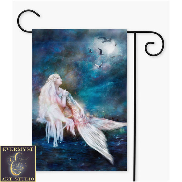 Moon Mermaid Garden Flag - Fantasy Decoration