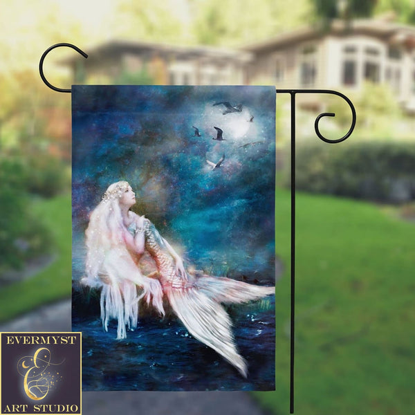 Moon Mermaid Garden Flag - Fantasy Decoration