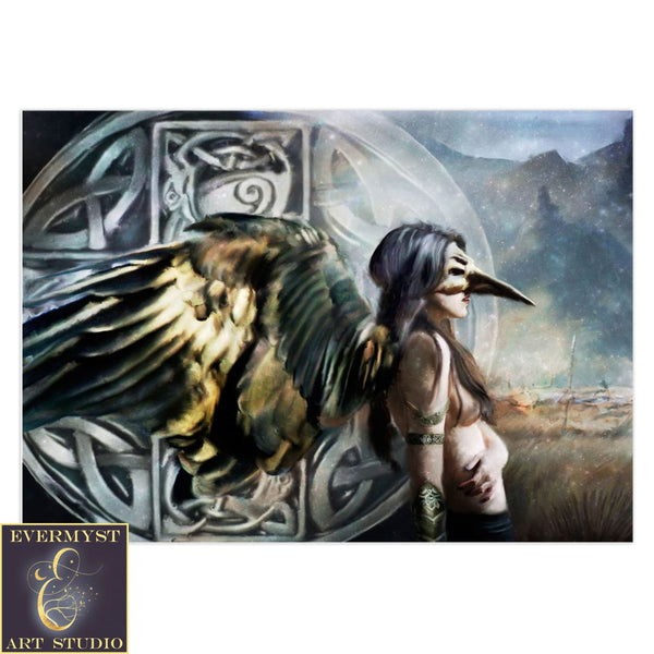 Morrigan Greeting Card Celtic Goddess Gaelic Fantasy Art Blank 1