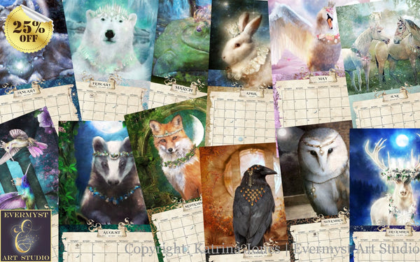 Myth Magic Animals Calendar - Pagan Wicca Witch Wheel Of The Year 2024