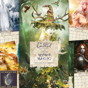 Myth Magic Goddess Calendar - Pagan Wicca Witch Wheel Of The Year 2024