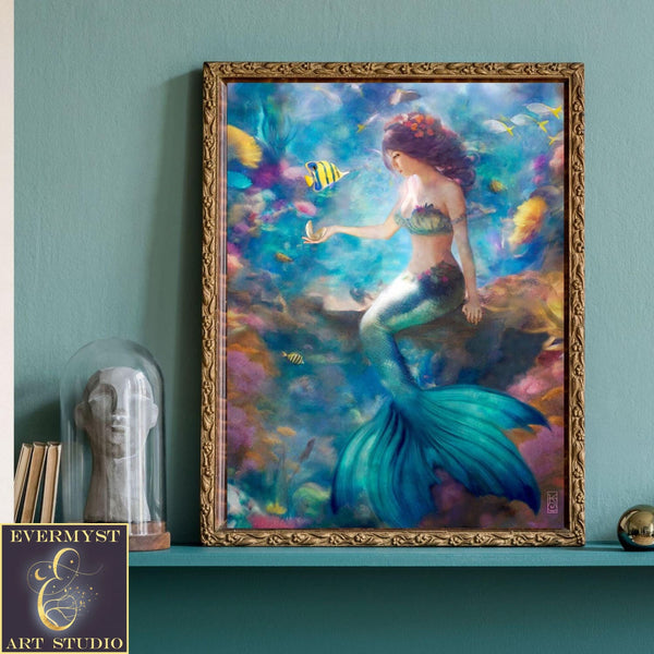 Mythic Mermaid Canvas Print - Fantasy Wall Decor Gift