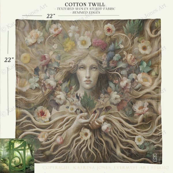 a painting of a woman surrounded by flowers