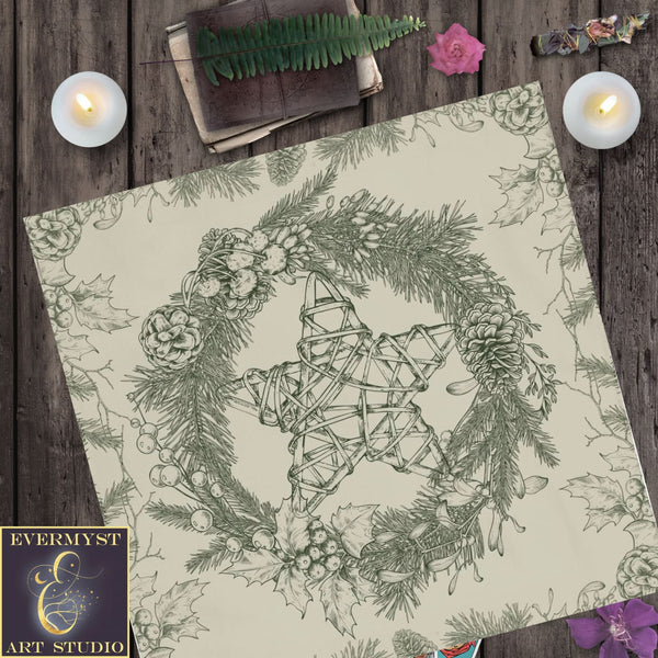 Nature-Themed Altar Cloth For Wicca And Pagan Rituals Square