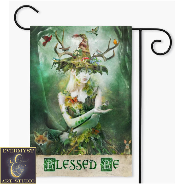 Nature Witch Garden Flag - Wicca Decor For Goddess Blessings