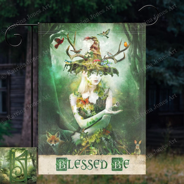 Nature Witch Garden Flag - Wicca Decor For Goddess Blessings