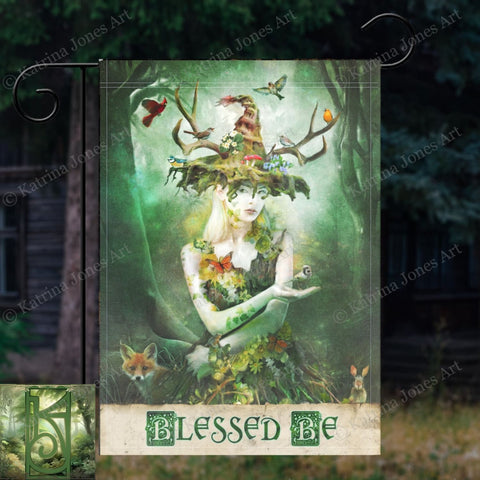 Nature Witch Garden Flag - Wicca Decor For Goddess Blessings