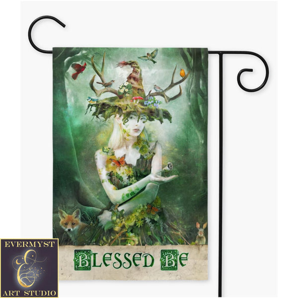 Nature Witch Garden Flag - Wicca Decor For Goddess Blessings