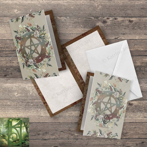 Nature Woodland Pentacle Witch Greeting Card Pagan Symbol Witchy Earth Blank Notecard
