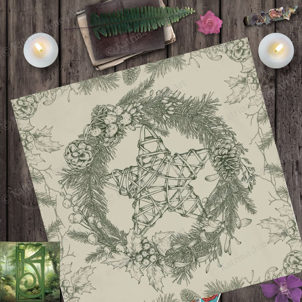 Nature-Themed Altar Cloth For Wicca And Pagan Rituals Square