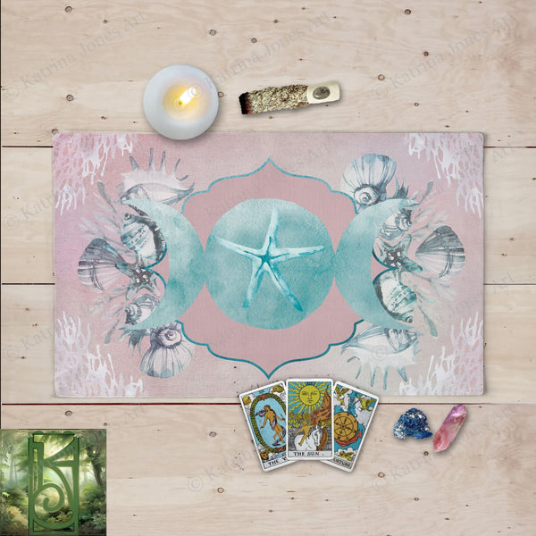 Altar Cloth Sea Ocean Theme Witch Tarot Mat Rec