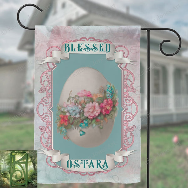 Ostara Garden Flag For Spring Equinox Wiccan Pagan Witch Decor