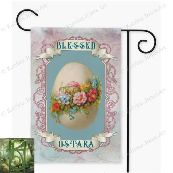 Ostara Garden Flag For Spring Equinox Wiccan Pagan Witch Decor Single / 12X18 Inch