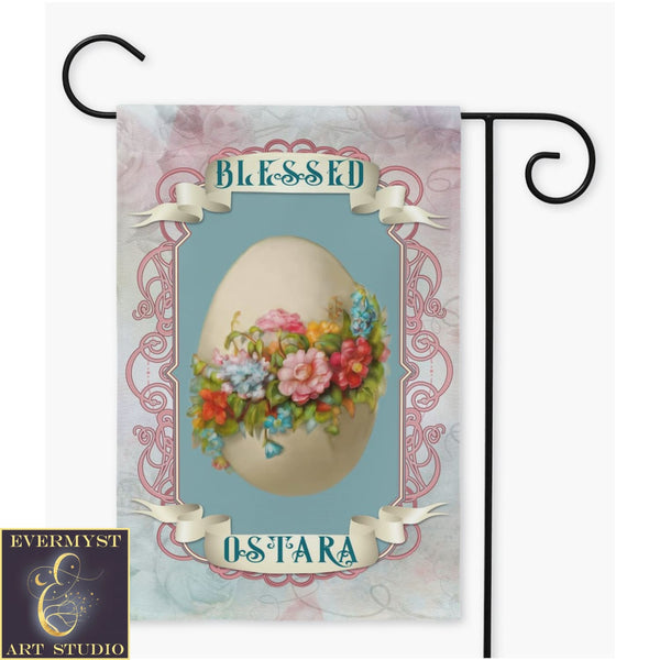 Ostara Garden Flag For Spring Equinox Wiccan Pagan Witch Decor Single / 12X18 Inch